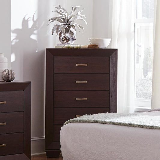 Kauffman - Kauffman 5-drawer Chest Dark Cocoa