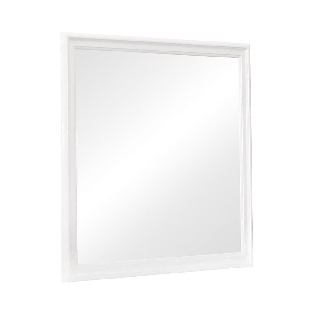Louis Philippe - Louis Philippe Beveled Edge Square Mirror White