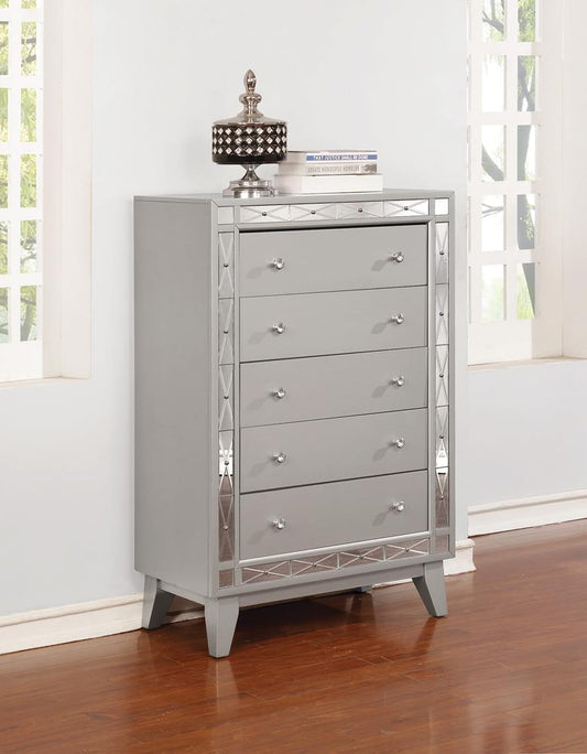 Leighton - Leighton 5-drawer Chest Metallic Mercury