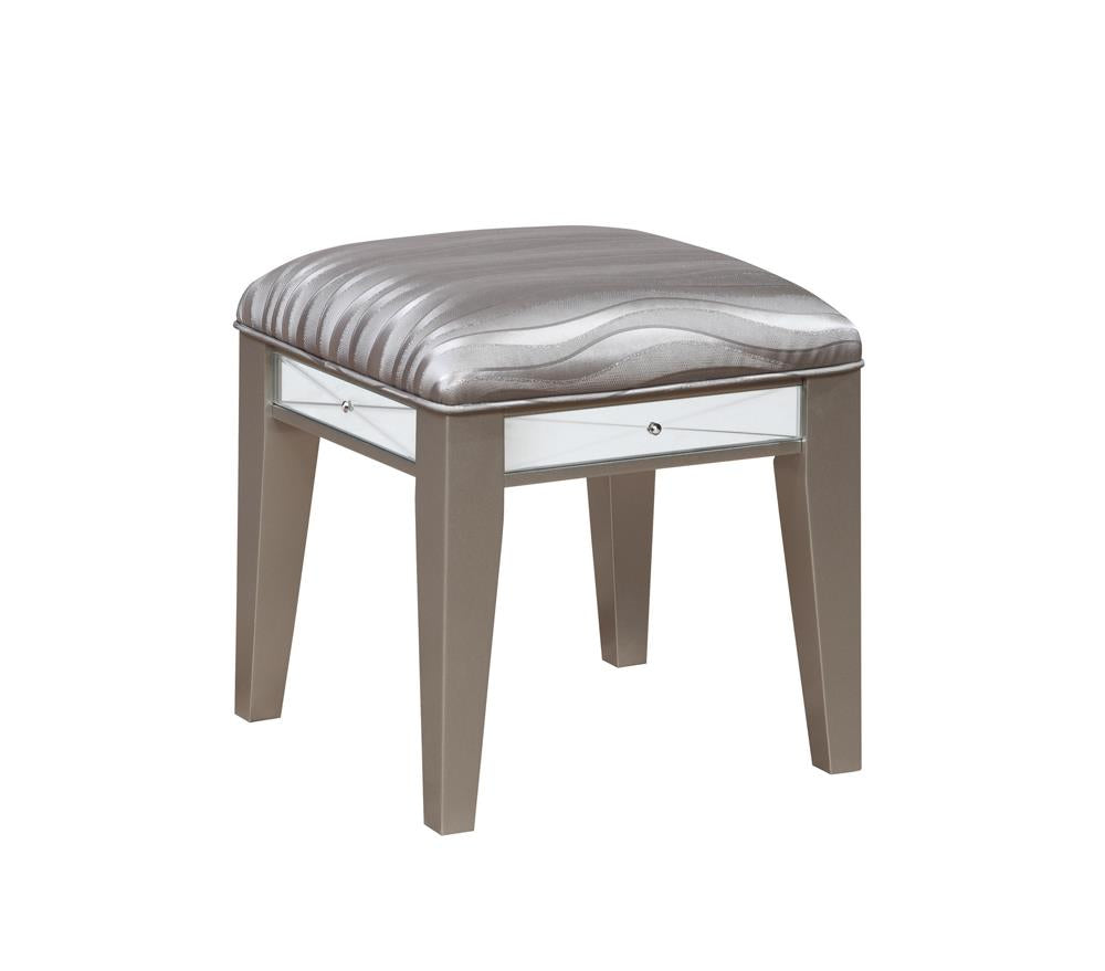 Leighton - Leighton Vanity Desk and Stool Metallic Mercury