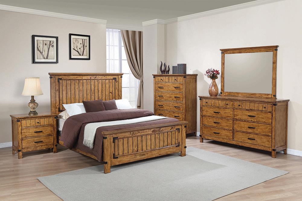 Brenner - Brenner Panel Bedroom Set Rustic Honey