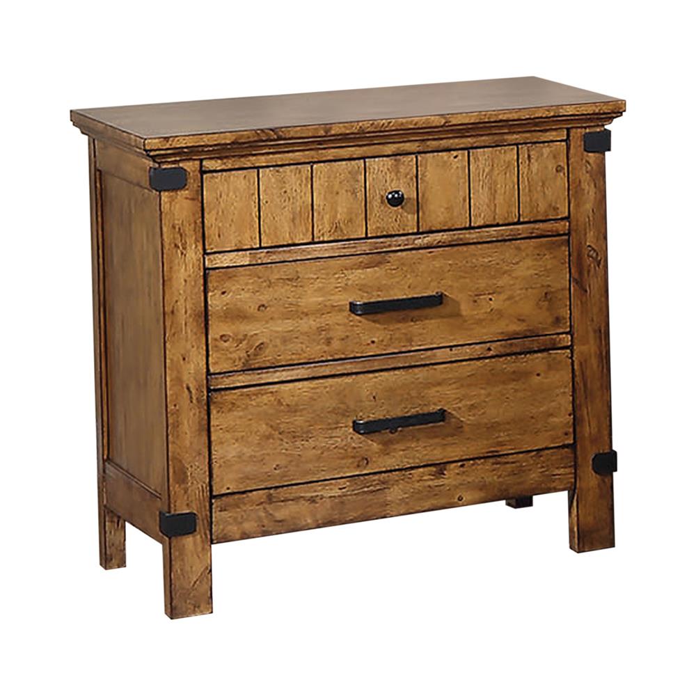 Brenner - Brenner 3-drawer Night Stand Rustic Honey