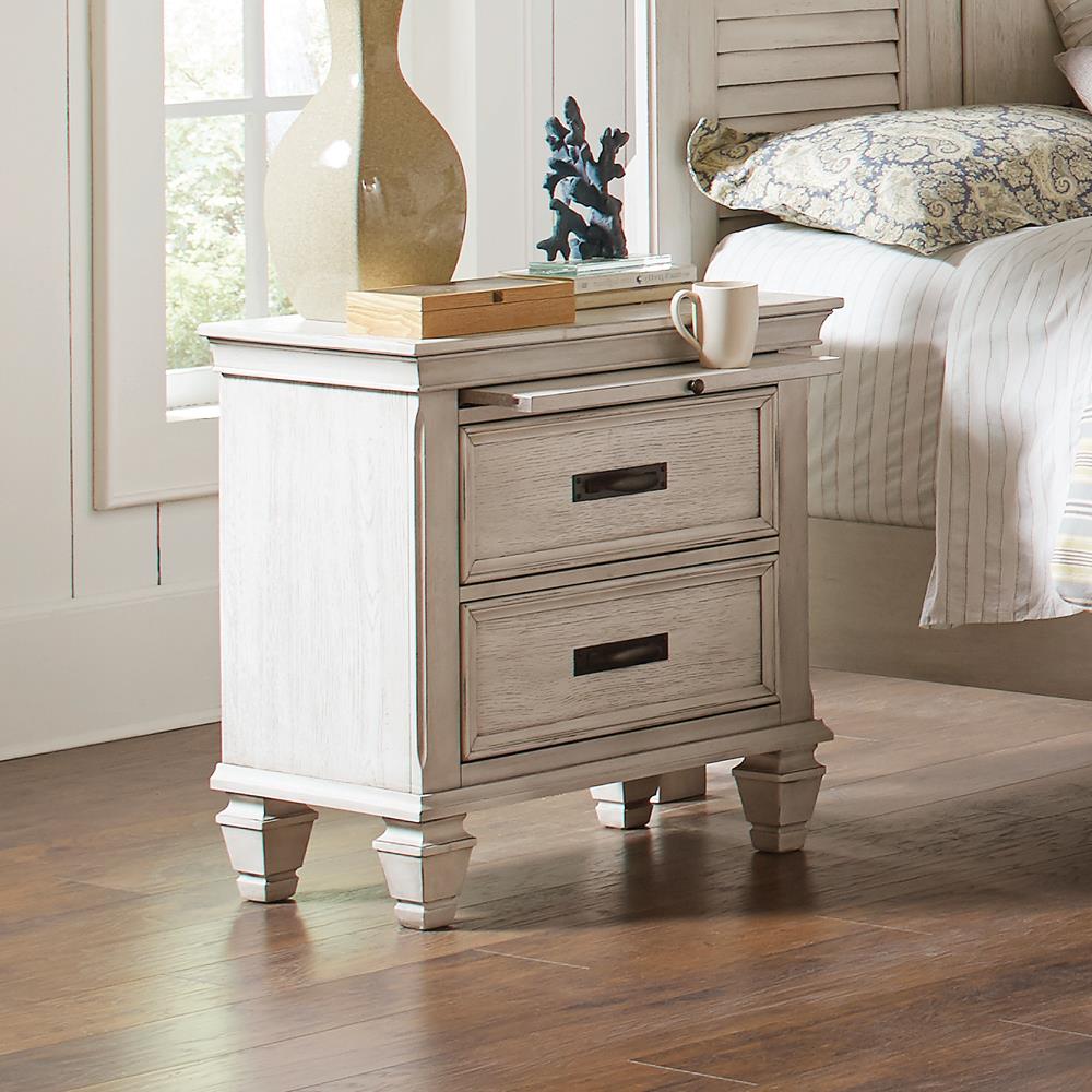 Franco - Franco 2-drawer Nightstand Antique White