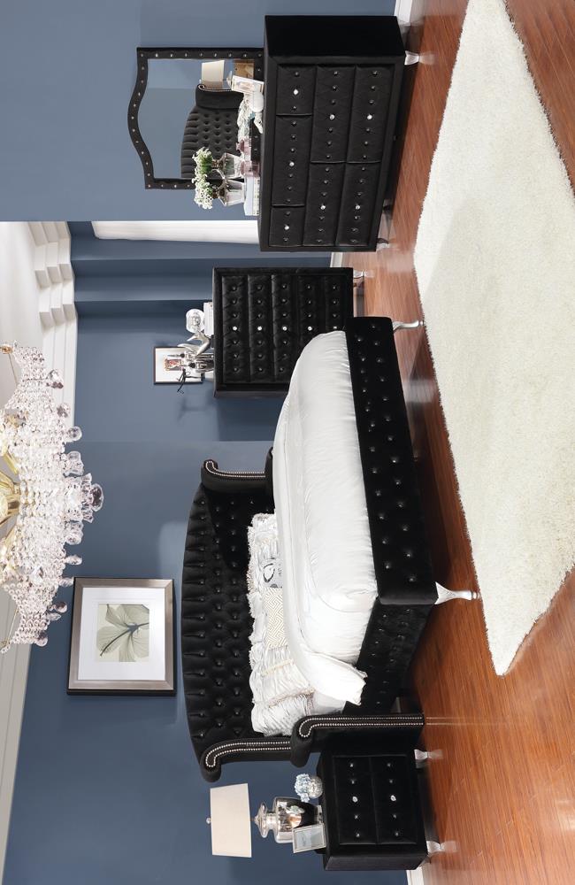 Deanna - Deanna 4-piece Eastern King Bedroom Set Black