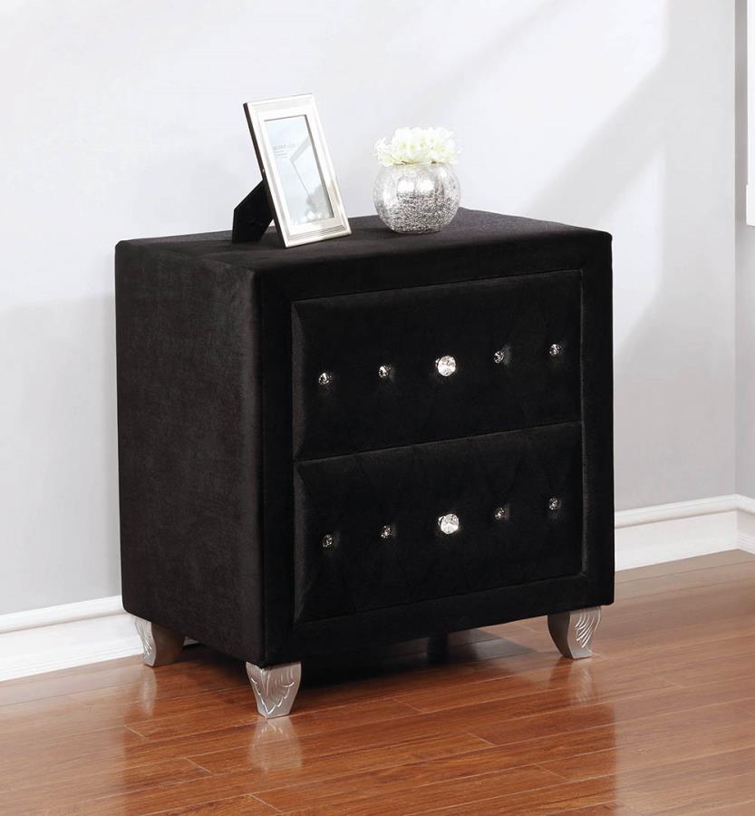 Deanna - Deanna 2-drawer Rectangular Nightstand Black