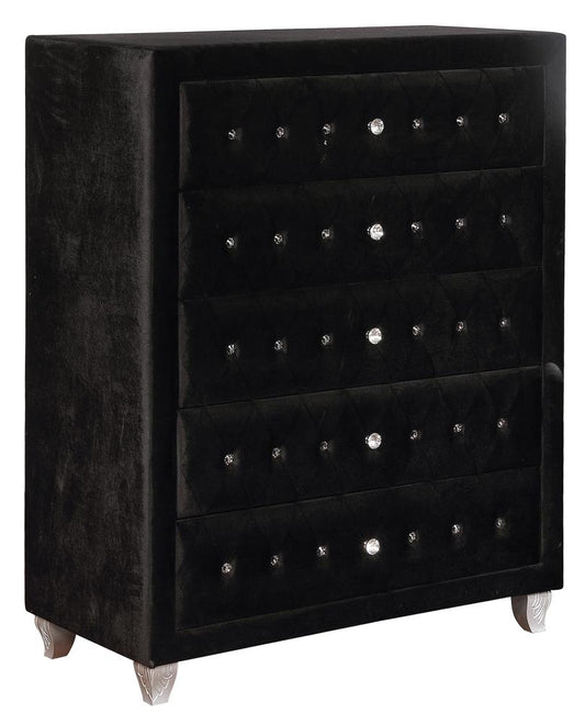 Deanna - Deanna 5-drawer Rectangular Chest Black