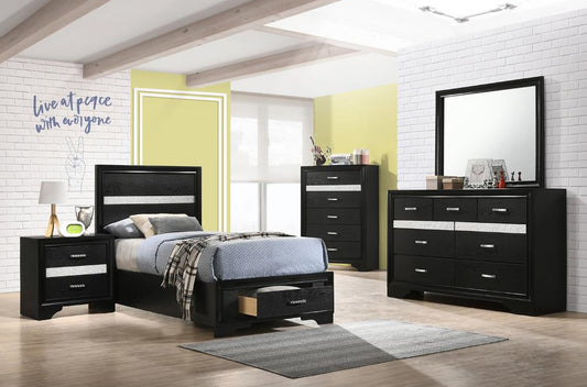 Miranda - Miranda Twin Storage Bed Black