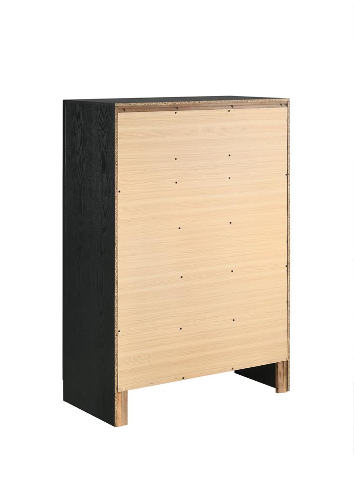 Miranda - Miranda 5-drawer Chest Black and Rhinestone