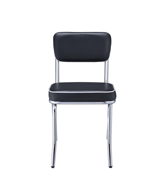Retro - Retro Open Back Side Chairs Black and Chrome (Set of 2)