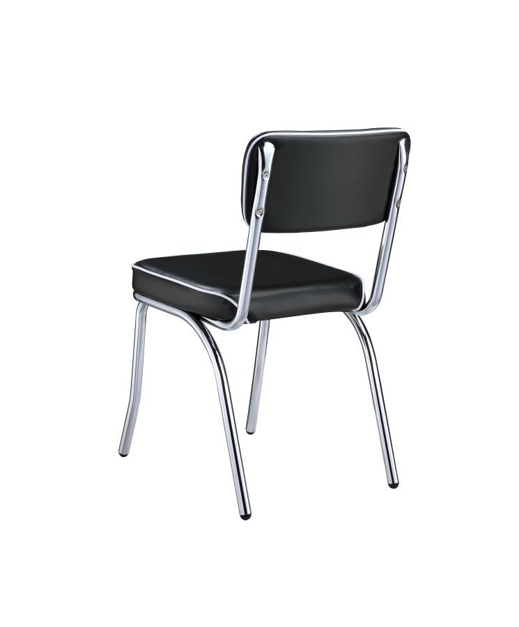 Retro - Retro Open Back Side Chairs Black and Chrome (Set of 2)