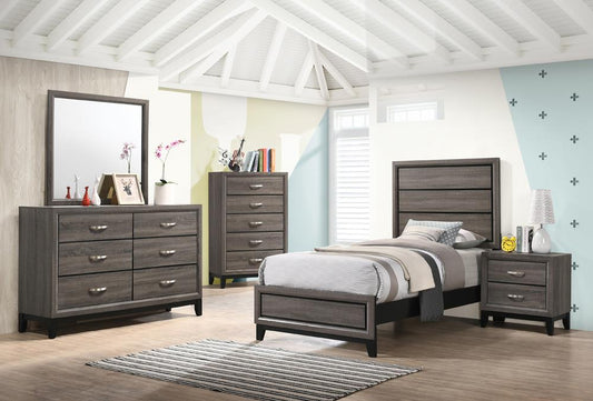 Watson - Watson Twin Panel Bed Grey Oak