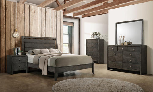 Serenity - Serenity 4-piece Eastern King Sleigh Bedroom Set Mod Grey
