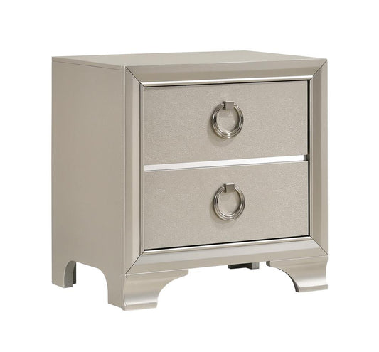 Salford - Salford 2-drawer Nightstand Metallic Sterling