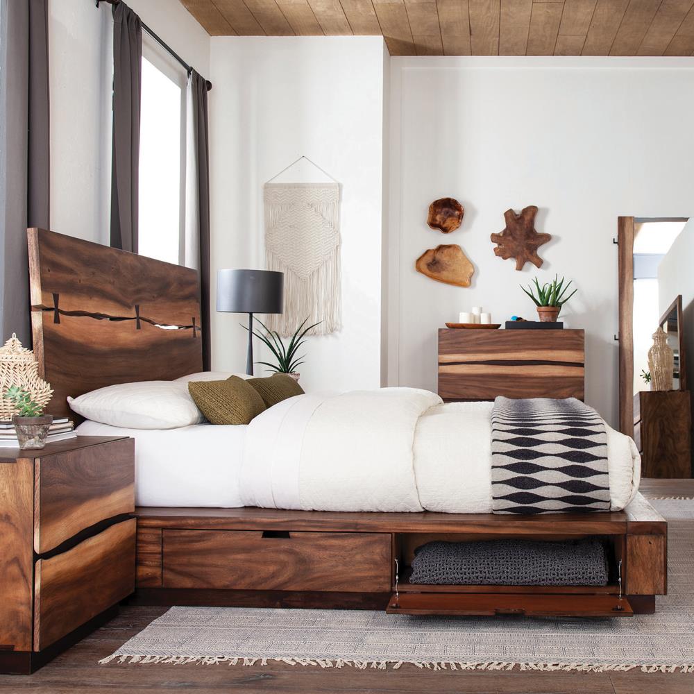 Winslow - Winslow Storage Queen Bed Smokey Walnut and Coffee Bean