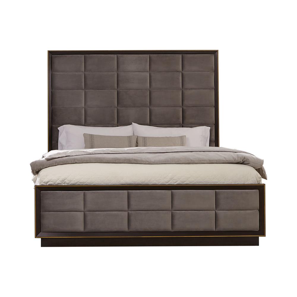 Durango - Durango California King Upholstered Bed Smoked Peppercorn and Grey