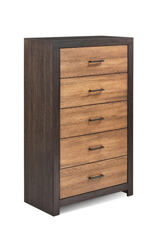 Dewcrest - Dewcrest 5-drawer Chest Caramel and Licorice