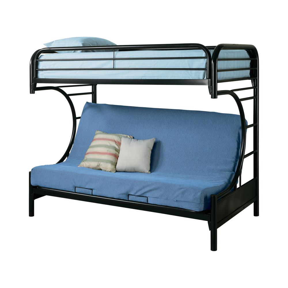 Montgomery - Montgomery Twin over Futon Bunk Bed Glossy Black