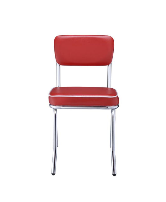 Retro - Retro Open Back Side Chairs Red and Chrome (Set of 2)