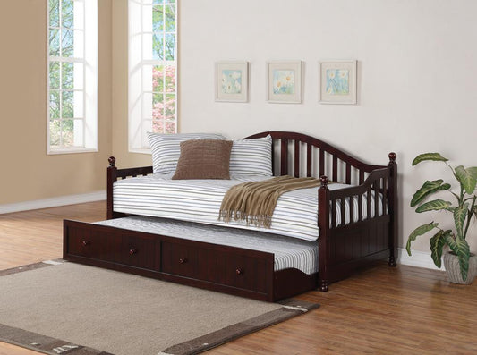 Julie Ann - Julie Ann Arched Back Twin Daybed with Trundle Cappuccino