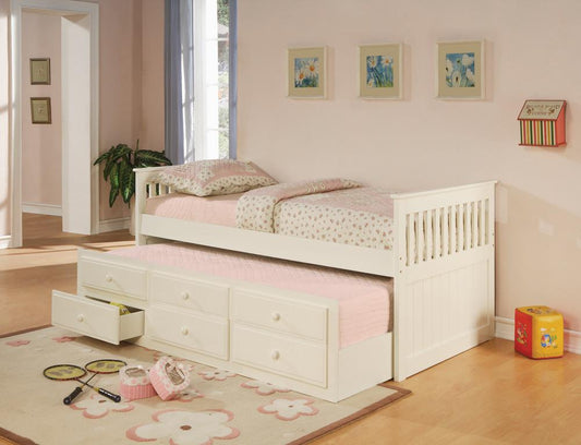 Rochford - Rochford Twin Captain's Bed with Storage Trundle White