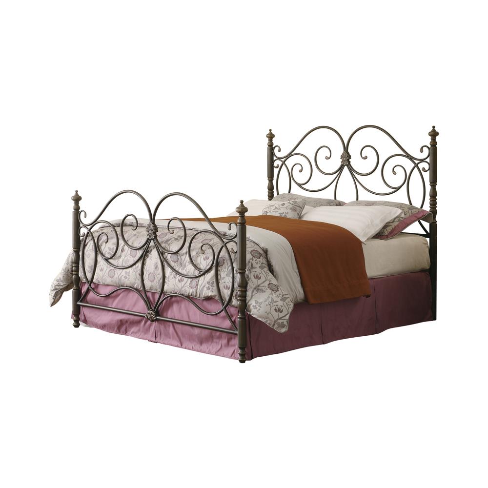 London - London Eastern King Metal Scroll Bed Dark Bronze