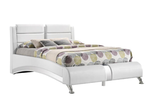 Jeremaine - Jeremaine Full Upholstered Platform Bed Glossy White