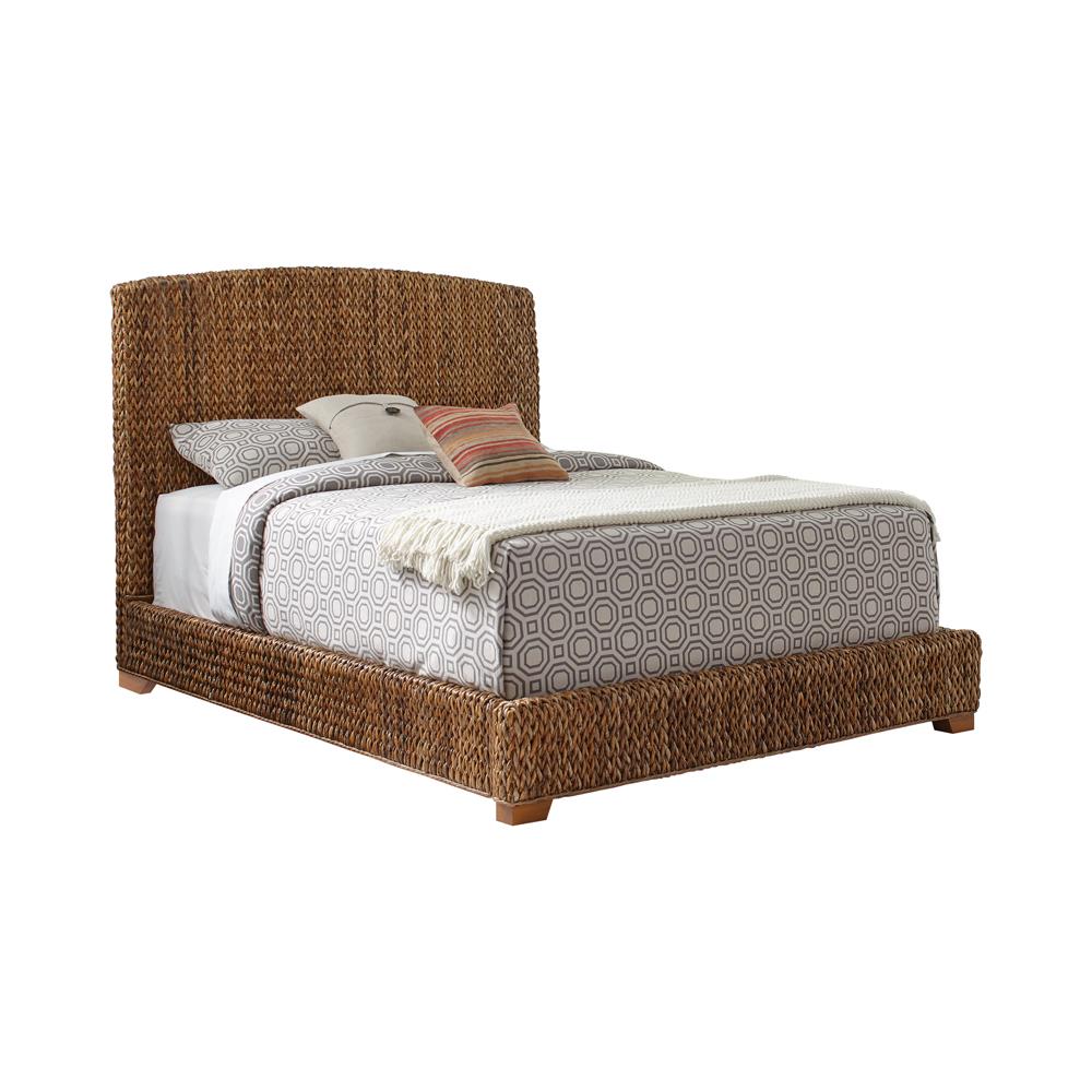 Laughton - Laughton Queen Hand-Woven Banana Leaf Bed Amber