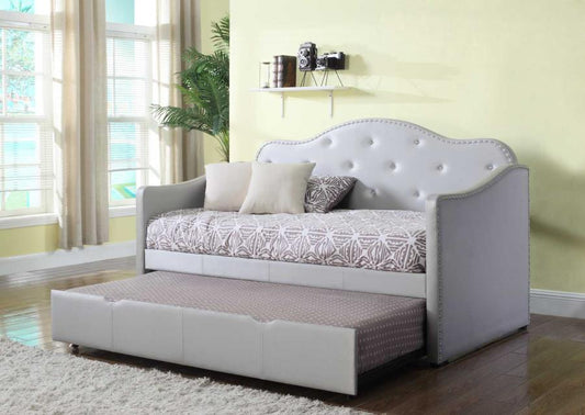 Elmore - Elmore Upholstered Twin Daybed with Trundle Pearlescent Grey
