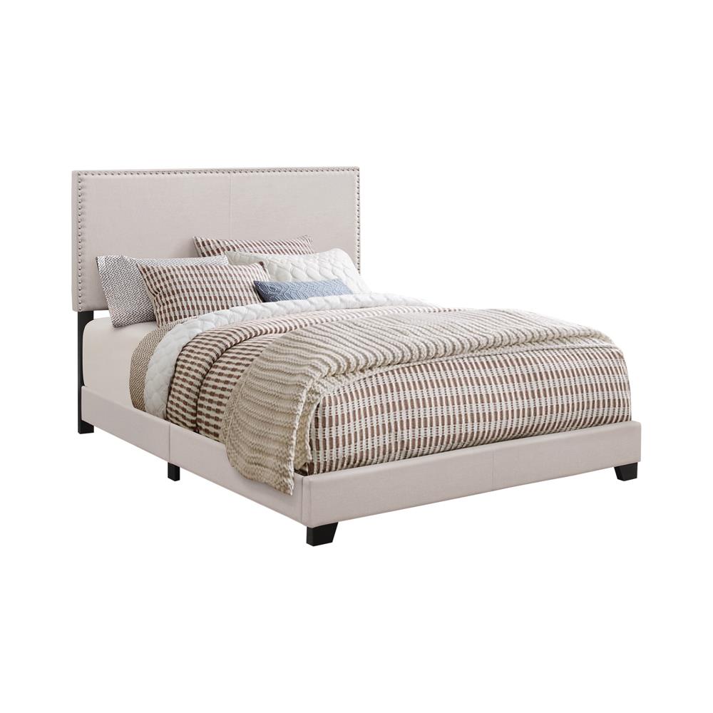 Boyd - Boyd Twin Upholstered Bed with Nailhead Trim Ivory