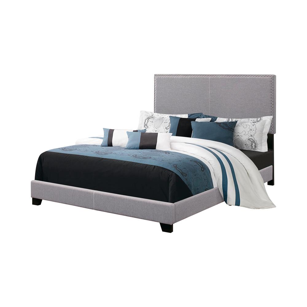 Boyd - Boyd Twin Upholstered Bed with Nailhead Trim Grey