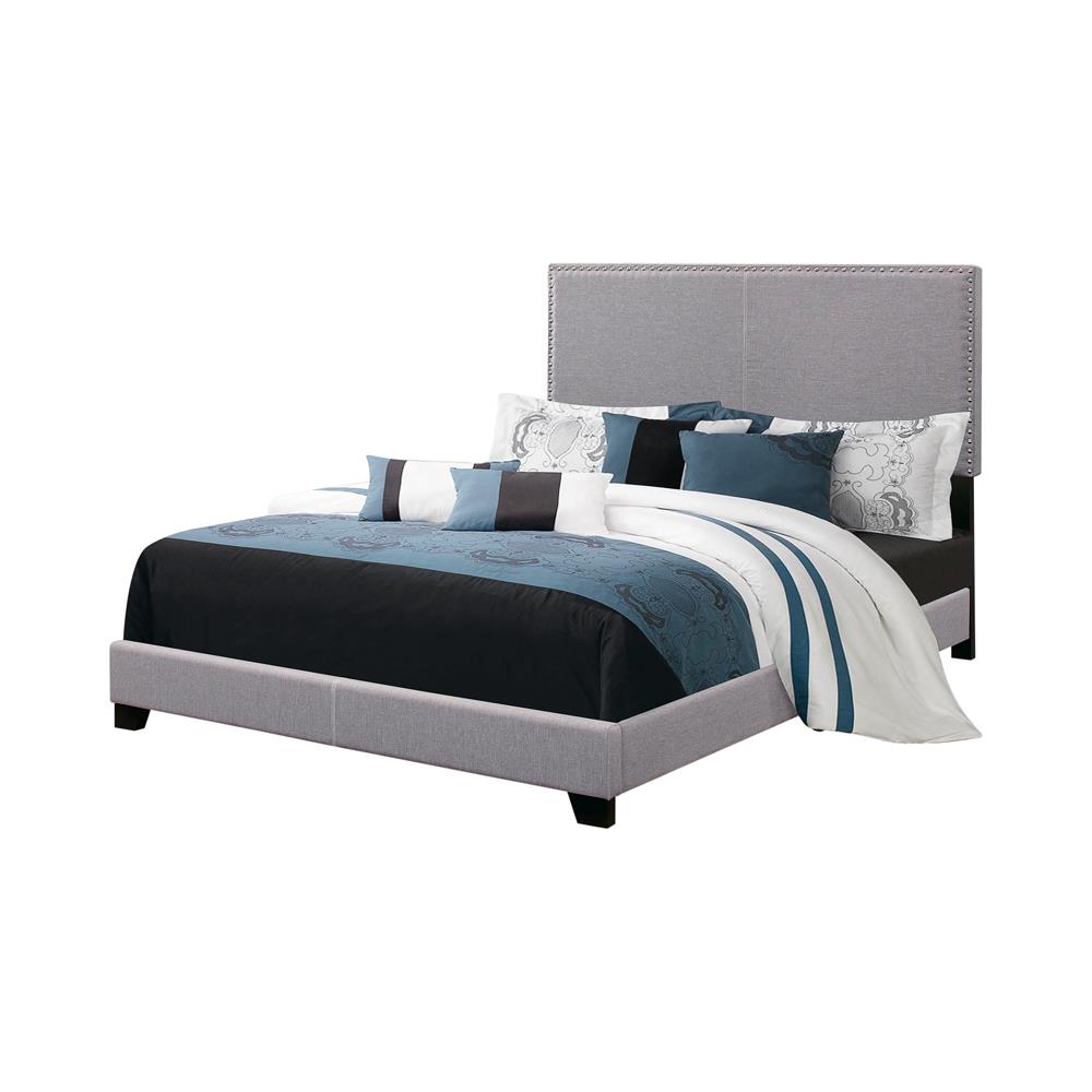 Boyd - Boyd Queen Upholstered Bed with Nailhead Trim Grey