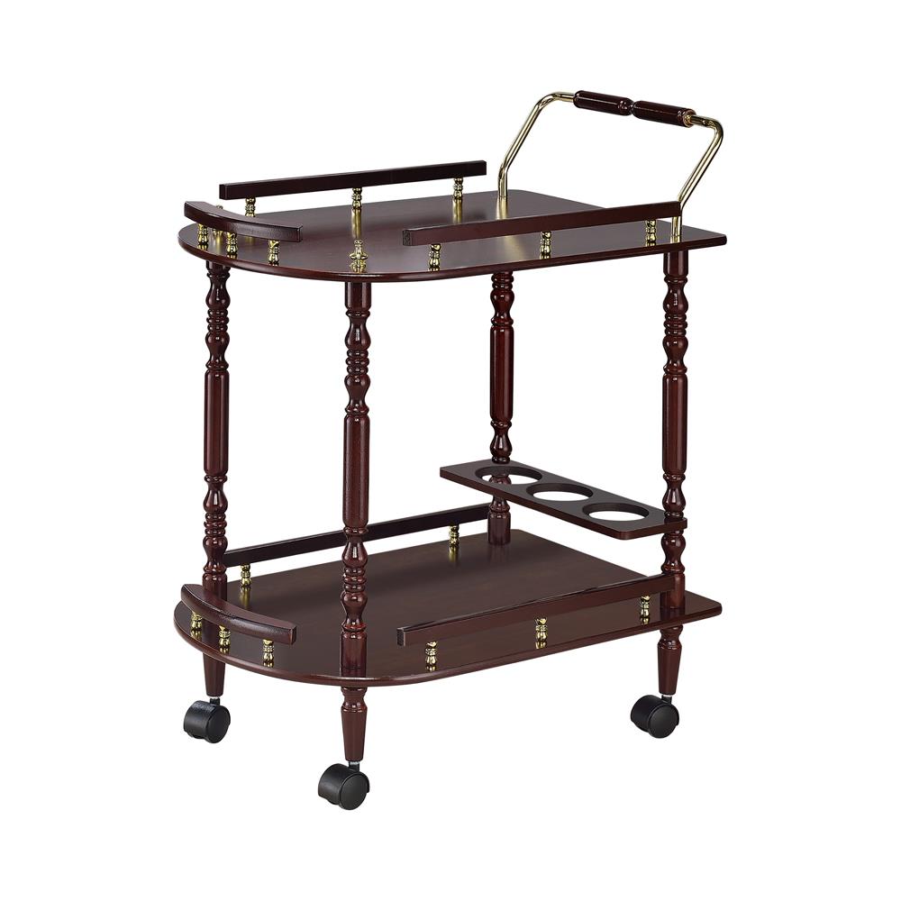 Palmer - Palmer 2-tier Serving Cart Merlot and Brass
