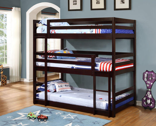 Sandler - Sandler Twin Triple Bunk Bed Cappuccino