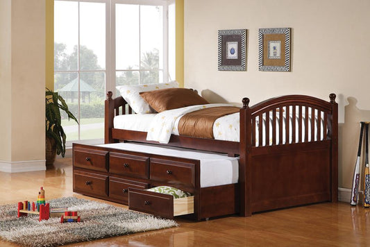 Norwood - Norwood Twin Captain's Bed with Trundle and Drawers Chestnut