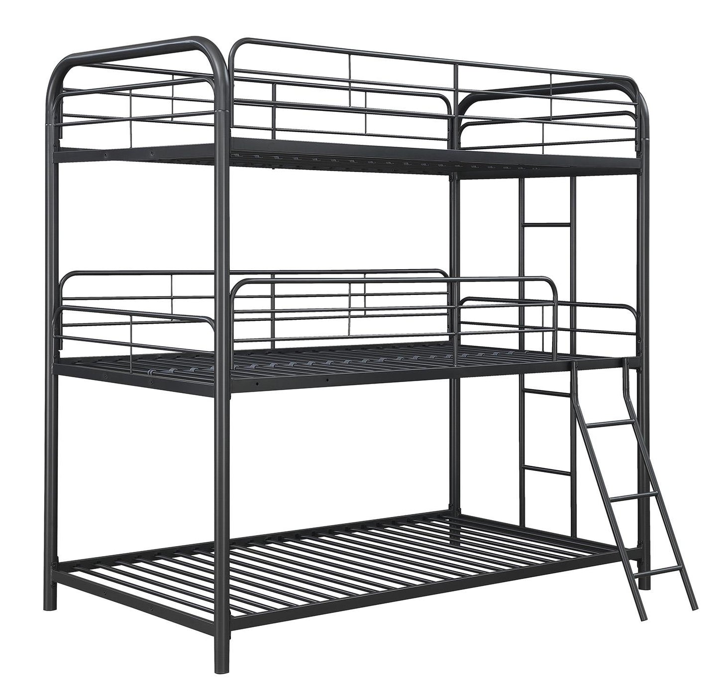 Garner - Garner Triple Bunk Bed with Ladder Gunmetal