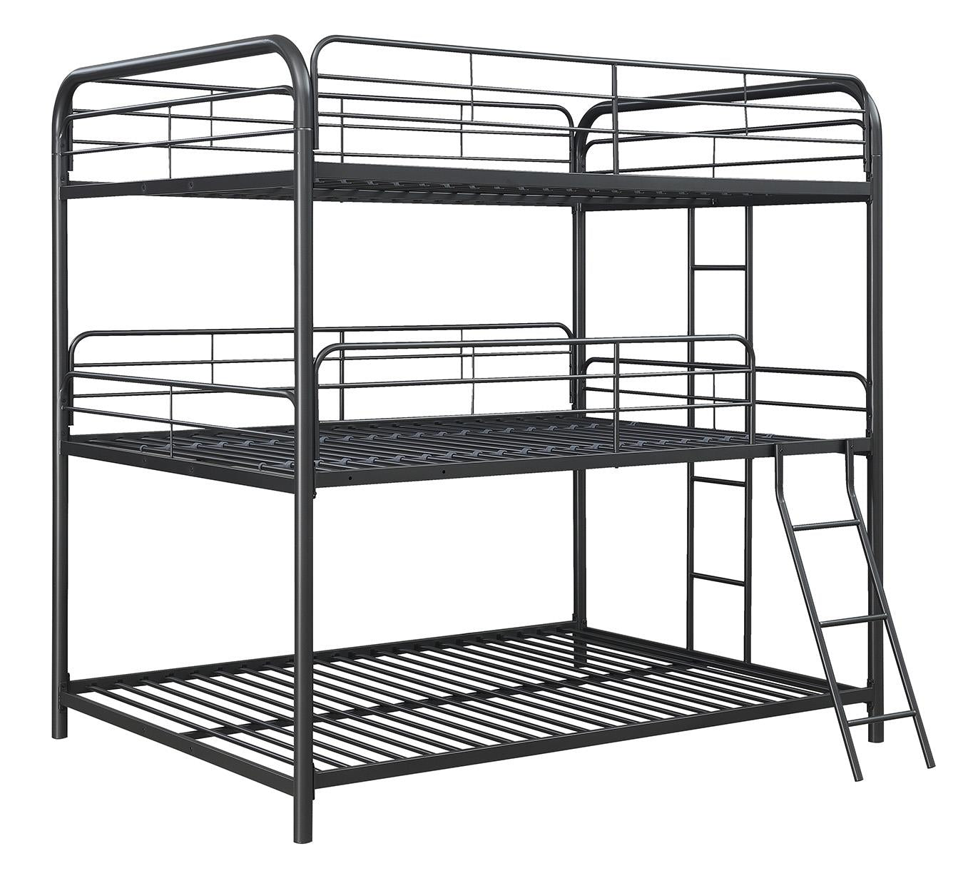Garner - Garner Triple Bunk Bed with Ladder Gunmetal