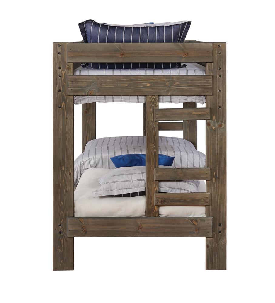 Wrangle Hill - Wrangle Hill Twin over Twin Bunk Bed Gun Smoke