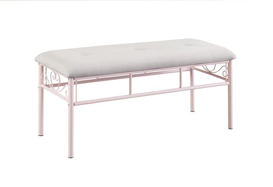 Massi - Massi Tufted Upholstered Bench Powder Pink