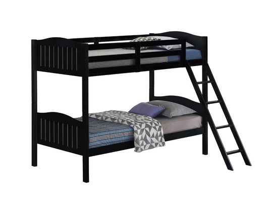 Littleton - Arlo Twin/Twin Bunk Bed with Ladder Black