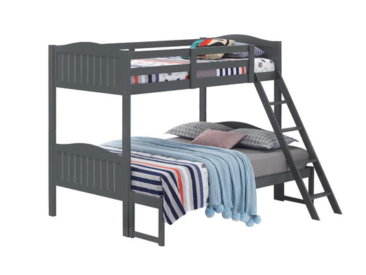 Littleton - Arlo Twin/Full Bunk Bed with Ladder Grey