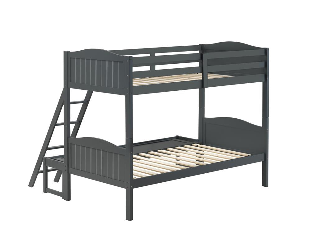 Littleton - Arlo Twin/Full Bunk Bed with Ladder Grey