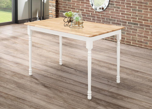 Taffee - Taffee Rectangle Dining Table Natural Brown and White