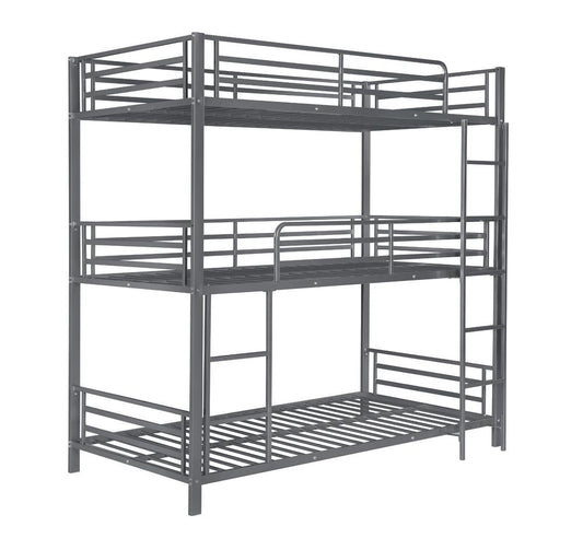 Maynard - Maynard Metal Triple Twin Bunk Bed Gunmetal