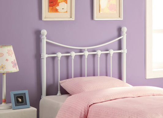 Marie - Marie Twin Metal Headboard White