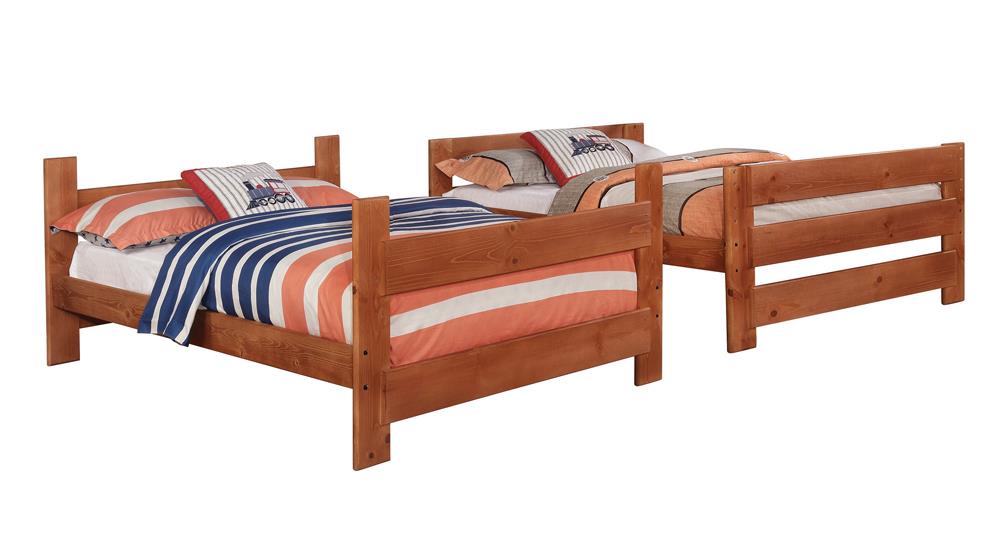 Wrangle Hill - Wrangle Hill Full over Full Bunk Bed Amber Wash