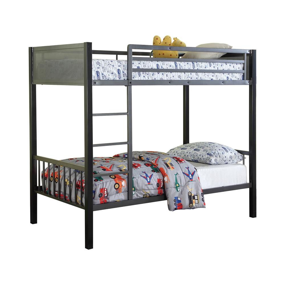Meyers - Meyers Twin over Twin Metal Bunk Bed Black and Gunmetal
