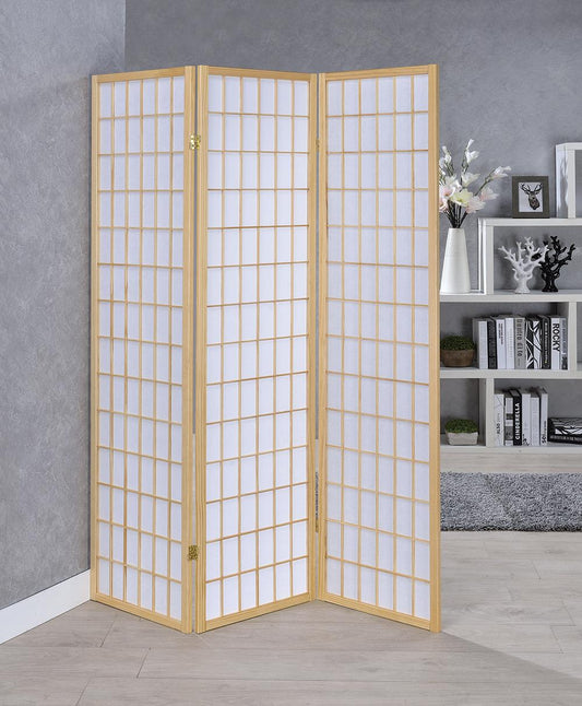 Carrie - Carrie 3-panel Folding Screen Natural and White