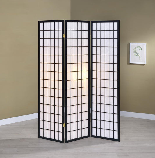 Carrie - Carrie 3-panel Folding Screen Black and White