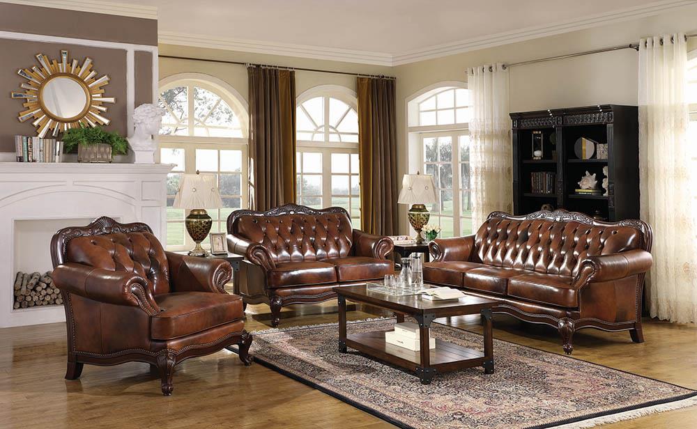 Victoria - Victoria Rolled Arm Sofa Tri-tone and Brown