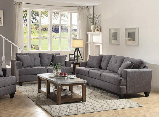 Samuel - Samuel Biscuit Back Living Room Set Charcoal